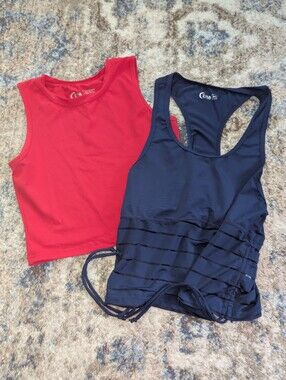 Zyia Active of 2 Womens Workout Crop Tank Tops